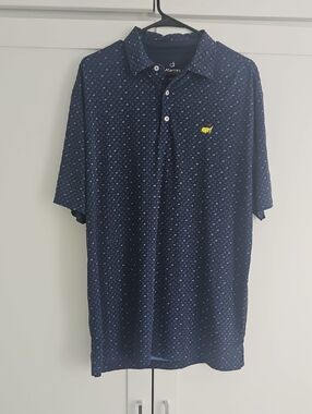 Masters Navy Polo with Yellow Emblem